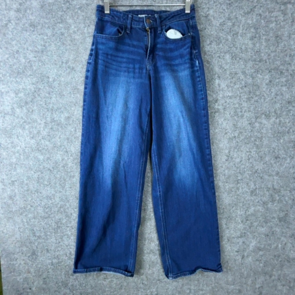 Old Navy Wide Leg Jeans Women Size 0 Blue High Rise Wow Wide Leg Denim